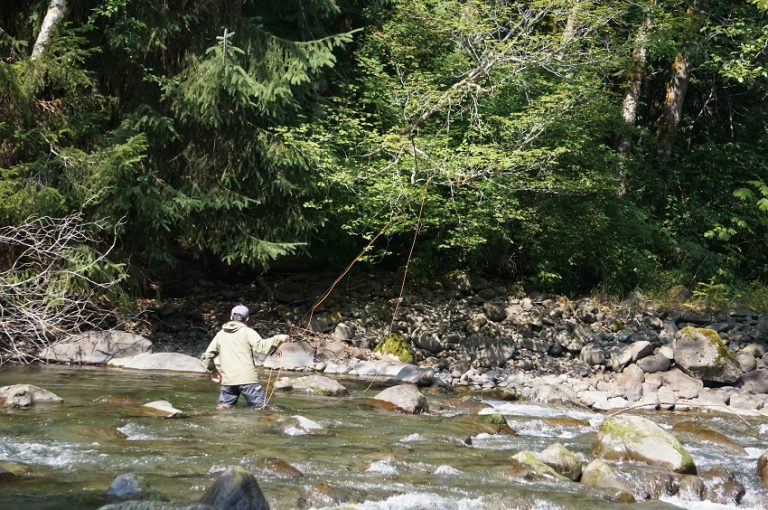 フライフィッシングに挑戦。in ソルダックリバー(Sol Duc River in Olympic National Park