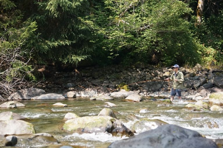 フライフィッシングに挑戦。in ソルダックリバー(Sol Duc River in Olympic National Park
